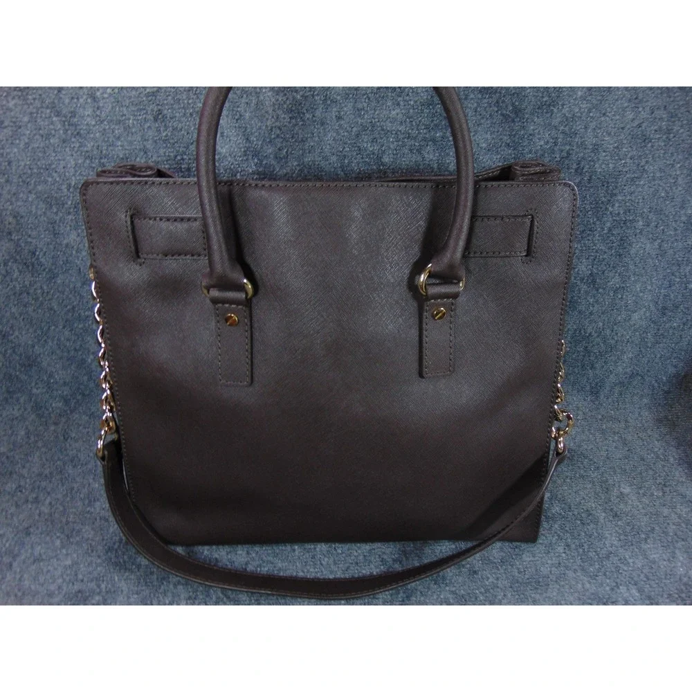 Michael Kors Hamilton Tote Purse Plum Saffiano‎ Leather Lock Key Handbag
